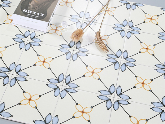 Beige 20x20cm Su geçirmez iç zemin Banyo için çiçek keramik kırsal kiremitler ve mutfak için dayanıklı kiremitler