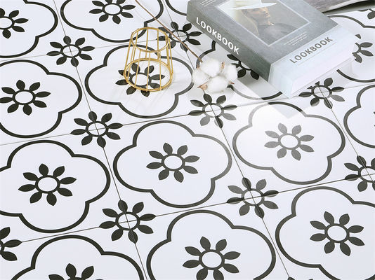 20x20cm Siyah Beyaz Seramik Rustik Tile AAA Sınıfı Dahili Zemin Duvarı