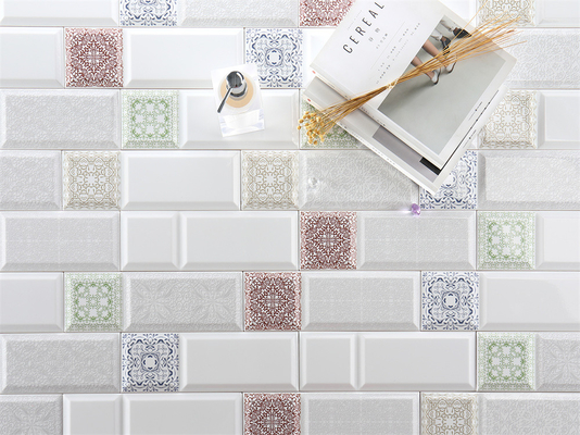 10x30cm İçeride Backsplash için Beyaz Vintage Porselen Duvar Kelepçeleri