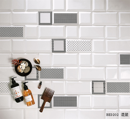 Banyo ve mutfak için 10x30cm beyaz vücut kil duvar kiremitleri