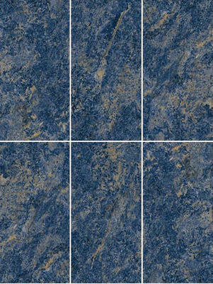 Koyu mavi 600x1200mm Dışarıda Tam cilalı camlı perde duvarı bahçe ve otel için porselen kiremitler