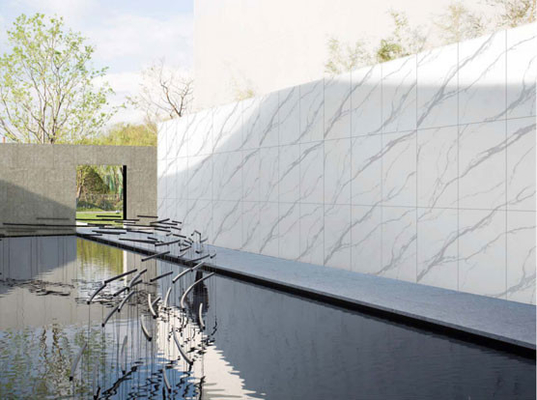 600x1200mm Carrara Beyaz Mat Antik Perde Duvarı Projeler ve Oteller İçin Porselen Taşları