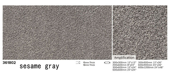 Sabit Siyah 1200x600x15mm Ateşli Yüzey Dış Yer Yatak Taşları Avlu için