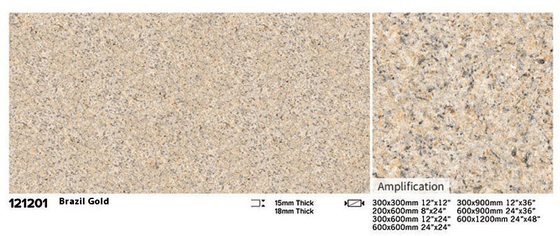Kullanım Dayanıklı 600x600x15mm Ateşli Tuğla Sarı Dış Zemin Taşları Avlu için