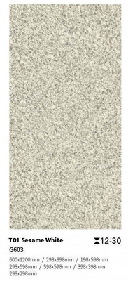 Dış avlu ve balkon için beyaz gri kaymaz zemin döşeme karo 600x900x30mm