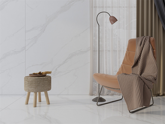 1420x2700mm Matt Carrara Beyaz Zemin Alışveriş Merkezi İçin Sinterli Taş Taş Taşları