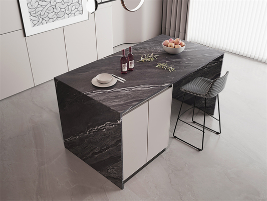 1420x2700mm Kayma Karşıtı Gri Kumtaşı Dahili Zemin Ev ve Yemek Odası İçin Sintered Stone Slab