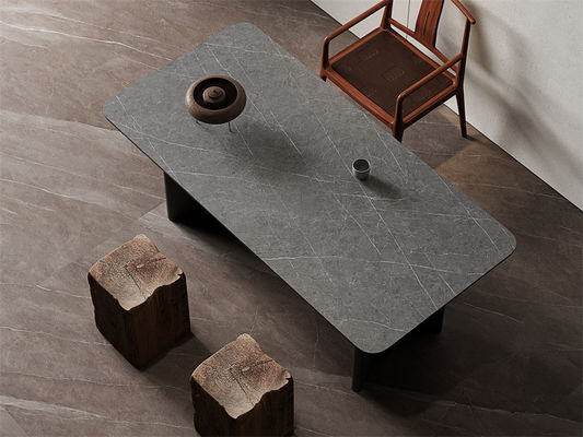 Açık Gri Matt Sintered Stone Slabs 1420x2700mm Mutfak Zeminleri için