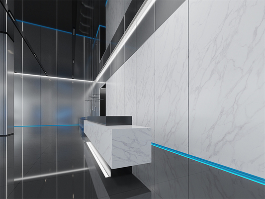 Beyaz Matt İç Zemin 1420x2700mm Ofis için Carrara Sintered Stone Slabs