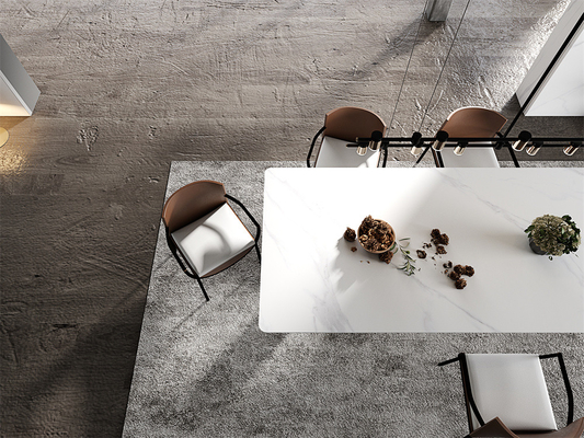 İç kat 1420x2700mm Porselen Mermer Plaklar Projeler İçin Ve SGS Beyaz Modern Porselen Sinterli Taş Plaklar Yenilenme İçin