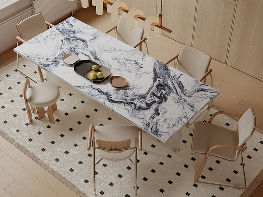 Dekorasyon 1600x3200mm cilalı camlı porselen sinterli taş levha ve iç duvar yemek odası için büyük levhalar