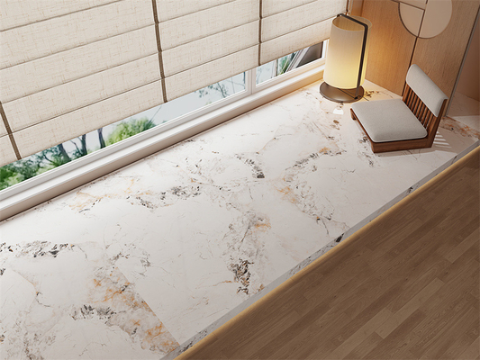 Cilalı Sarı Sinterlenmiş Taş Plaka 1600x3200mm İç Mekan Zemin