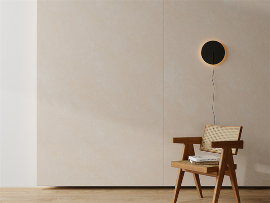 Linen Beige 160x320cm cilalı camlı porselen Sintered Stone Slab For Living Room Wear-Resistant