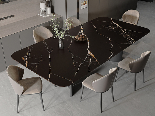 Siyah 1600x3200mm Büyük levhalar ve Matt camlı porselen sinterli taş levhalar yatak odası tasarımı için