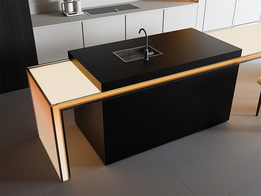 İç dekorasyon için siyah mat sinterli taş levhası 1600x3200mm