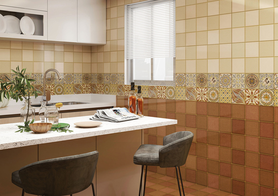 Kahverengi ve Sarı 300x600mm Seramik Taşlar ve İç Duvar Taşları Oturma Odası İçin