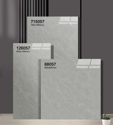 Mermer Görünümlü cilalı camlı porselen kiremitleri ve gri 750x1500mm salon ve banyo için zarif zemin kiremitleri