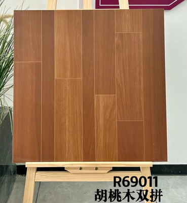600x600mm Kayma Karşıtı Sınıf AAA Retro Yemek Odası İçin Ahşap Keramik Plakeler Kahverengi