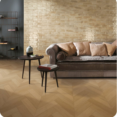 Herringbone Kahverengi 60x120cm Çevre dostu karolar ve iç zeminler Mutfak için porselen karo gibi ahşap