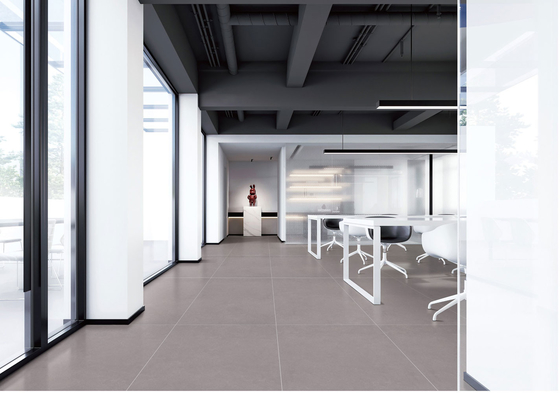 Karanlık gri mat fayans ve banyo ve oturma odası için 600x1200mm yumuşak camlı döşeme porselen fayans