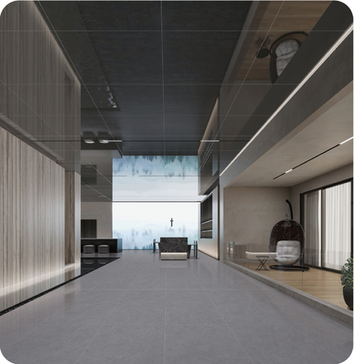 Derin Gri 600x1200mm Antibakteriyel Plakeler ve Dış Zemin Ofis ve Proje İçin Antik Yumuşak Camlı Porselen Plakeler