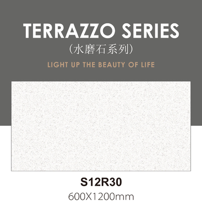 600x1200mm Sınıf AAA Gri Terrazzo İç Duvar Teksturlu Bebek Yüzü Dekorasyon İçin Camlı Porselen Kelepçeler