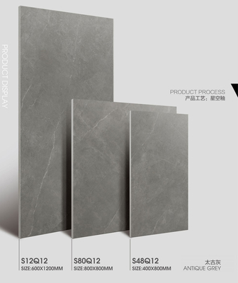 Antika Gri 60x120cm Yumuşak Camlı Dayanıklı Kapalı Zemin Porselen Yapısal Kelepçeler Oturma Odası için