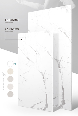 Proje için beyaz Carrara Yumuşak Camlı Porselen Zemin Kelepçeleri 1200x600mm