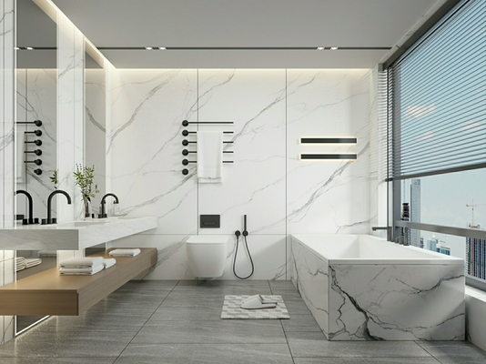 Banyo ve sınıf AAA için antibakteriyel beyaz cilalı porselen kiremit 900x1800x9mm Yeniden inşaat için