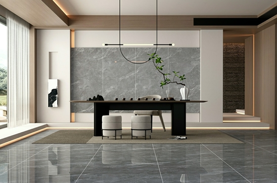 Modern W.A 0.5% Kaşıntıya dayanıklı Gri İç Duvar ve Yer Porselen Camlı cilalı kiremit 900x1800x9mm Dekor ve Restoran için