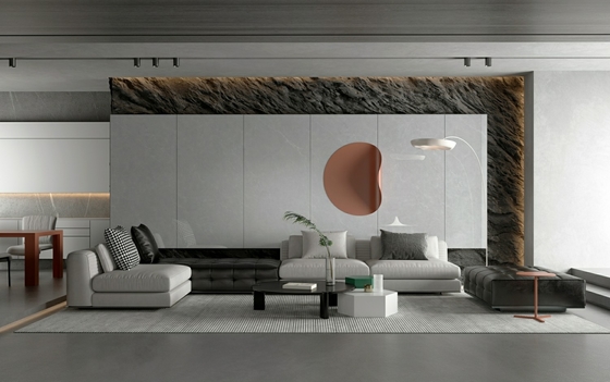 Çizik Dirençli Modern İç Duvar Porselen Camlı cilalı Plak Gri 900x1800x9mm Yeniden Yapım ve Yemek Odası İçin