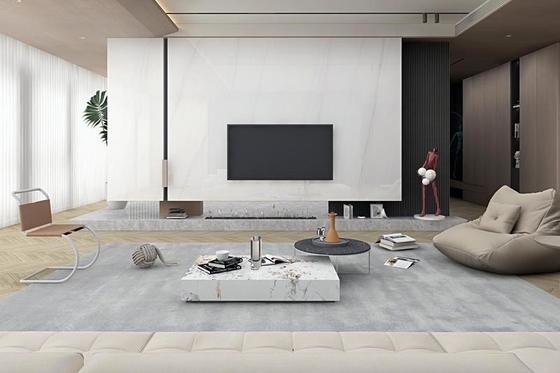Carrara Beyaz Kapalı Zemin Plakası İç tasarım ve oturma odası için cilalı camlı porselen 900x1800x9mm
