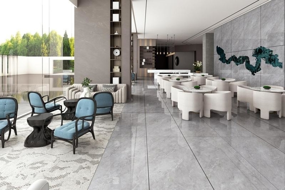 Gri Kaymaz Poli Porselen Camlı Zemin Taşları Ve Duvar Taşları Oturma Odası Ve Yemek Odası için 900x1800x9mm Mermer Görünümü