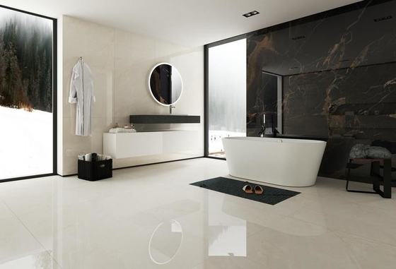 Su geçirmez Asit Direnci 900x1800x9mm İç Duvar ve Zemin Porselen Camlı cilalı tuğla oturma odası için kaymaz bej