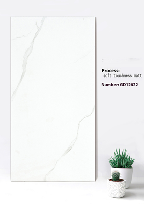 Beige ve Beyaz dayanıklı yumuşak dokunma Matt Perde Duvar Kalınlıklı Kiremitler Oturma Odası için 600x1200mm