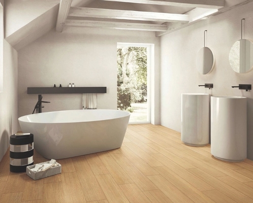 Su geçirmez 150x900mm Beige ve Sarı Matt Ahşap Porselen Çubuklar Oturma Odası için