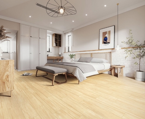 Çevre dostu 165x1000mm Sarı ve Kahverengi Ahşap Porselen Çubukları Mutfak için