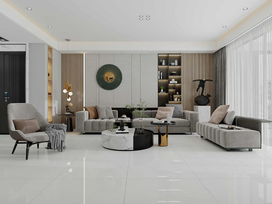 Açık Gri 800x800mm Cilalı Sırlı Porselen Yer Karoları