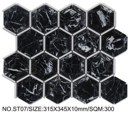 Çizik geçirmez Siyah 315x345mm Balkon için yüzme havuzu mozaiki