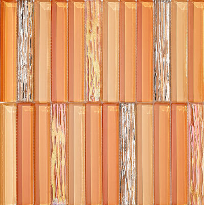 Değiştirme ve yemek odası için leke karşıtı kahverengi 300x300 mm cam mozaikler