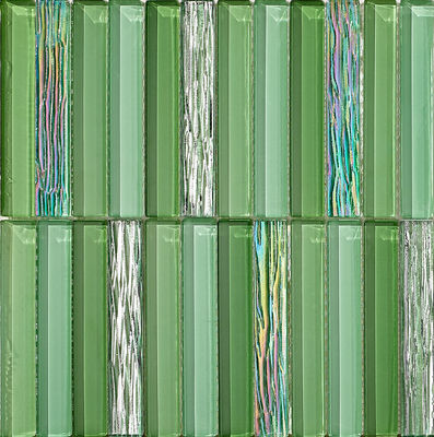 Yeniden inşaat ve yatak odası için yeşil çizilmeye dayanıklı 300x300 mm cam mozaikler