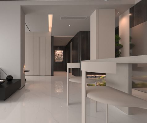 Carrara Aşınmaya Dayanıklı ve Solmayan 1mx1m İç Mekan Zemin Cilalı Sırlı Porselen Karo Bina ve Mutfak İçin