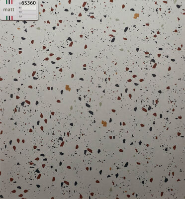 Hayret verici Beige 600x600mm Terrazzo Keramik Zemin Kelepçeleri Oturma Odası ve Yatak Odası için