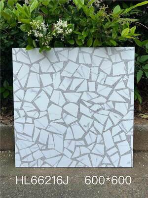 Gri Şaşırtıcı 600x600mm Banyo ve Balkon İçin Yer Döşemi Terrazzo Keramik Plakeler