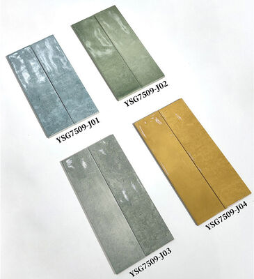 Ofis ve Banyo İçin Su Geçirmez Mavi 75x300mm Parlak Seramik Duvar Karoları