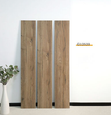 Kahverengi Çarpıcı 200x1200mm Salon ve Yatak Odası İçin Porselen Yer Karoları