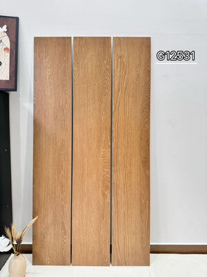 Balkon ve yemek odası için kahverengi kayma karşıtı 200x1200mm kapalı porselen zemin karoları