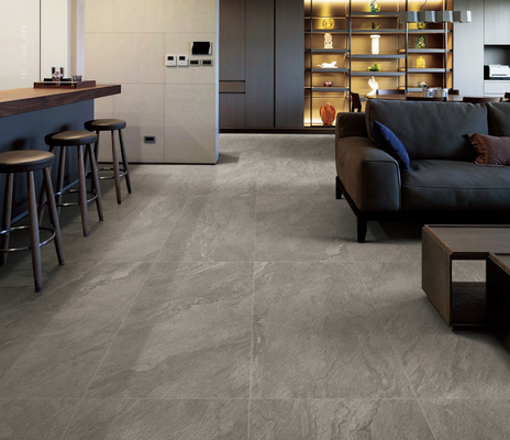 Ateş tuğlaları ve lekelere dayanıklı gri 600x1200mm kalıp yüzey porselen fayansları yatak odası ve bina için