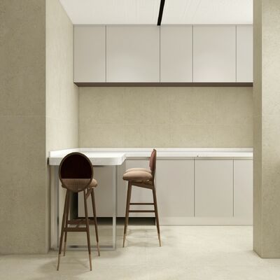 Su geçirmez ve antibakteriyel 600x1200mm Khaki Porselen Taşları Yatak odası ve ofis için kapalı zemin fayansları