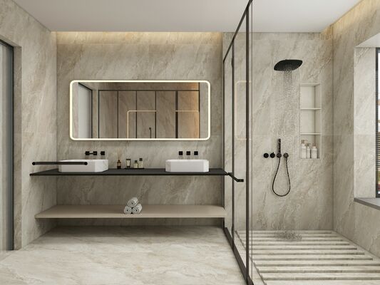 Wear-resistant Beige and Gray 600x1200mm Mould Surface Matt Porcelain Tiles For Living Room and Office